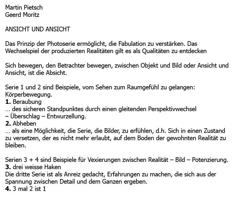 Text Martin Pietsch und Geerd Moritz